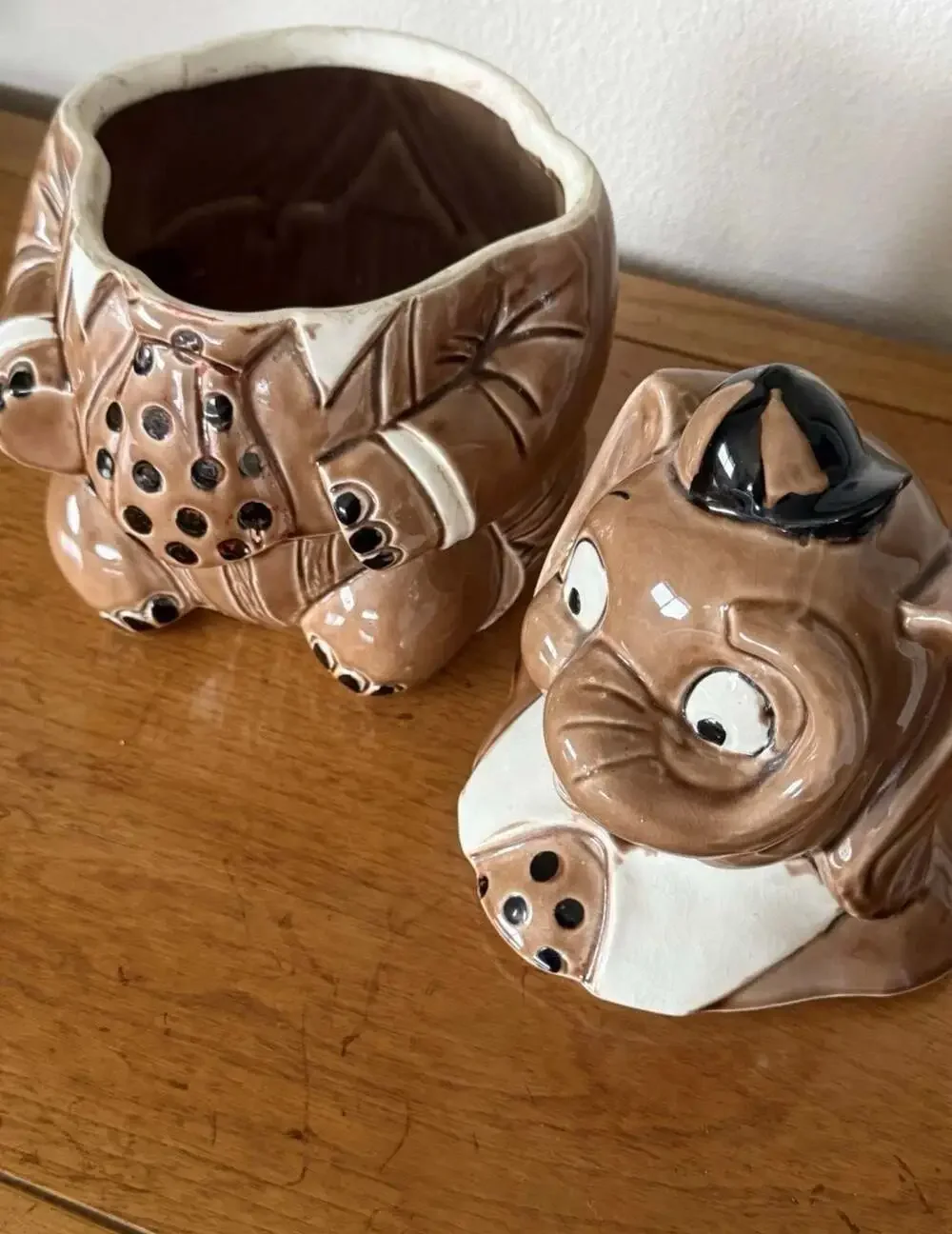 Vintage Royal Sealy Japan Brown Elephant Ceramic Cookie Jar